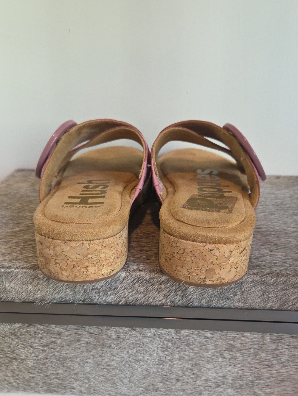 HUSH PUPPIES Women's Pink Crisscross Platform Mule SLIDES - Picture 6 of 6
